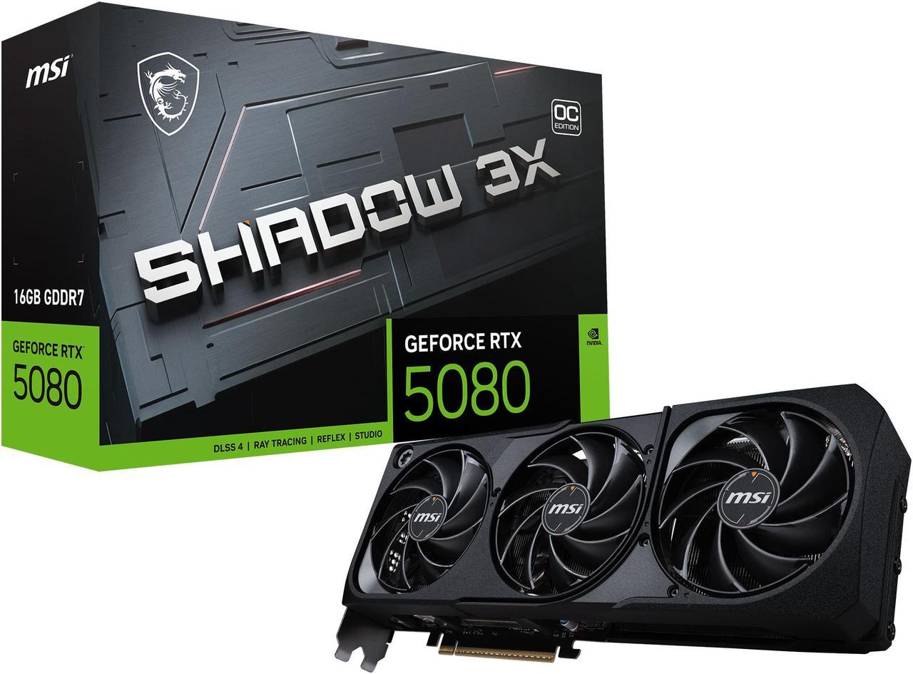 MSI RTX 5080 SHADOW 3X OC 16G (RTX-5080-16G-SHADOW-3X-OC)