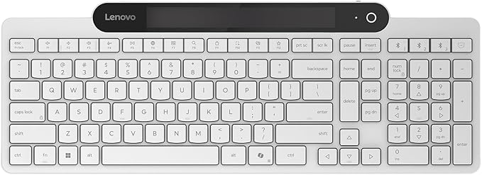 Lenovo 800 Self-Charging Battery-Free Wireless Bluetooth Keyboard - White